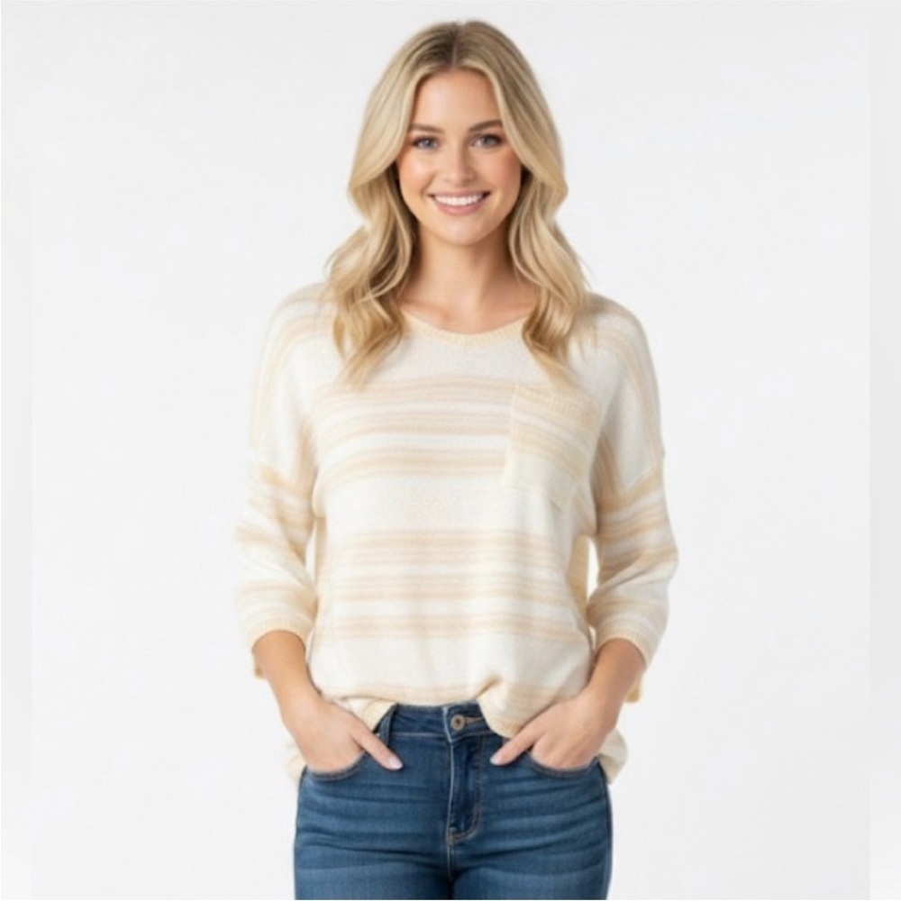 Striped knit boho sweater size medium oversized